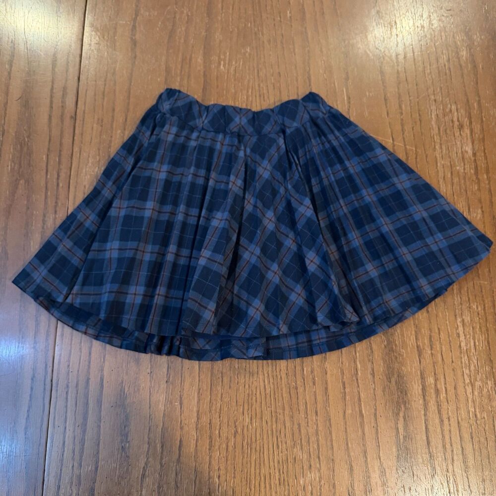 Katie J NYC Plaid Pleated Mini Skirt L Navy Blue Preppy Schoolgirl Y2K Lined